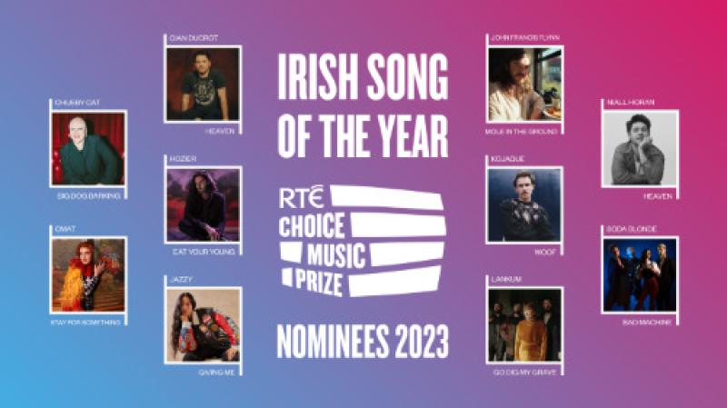  Shortlist announced for RTÉ Choice Music Prize Irish Song of the Year 2023 