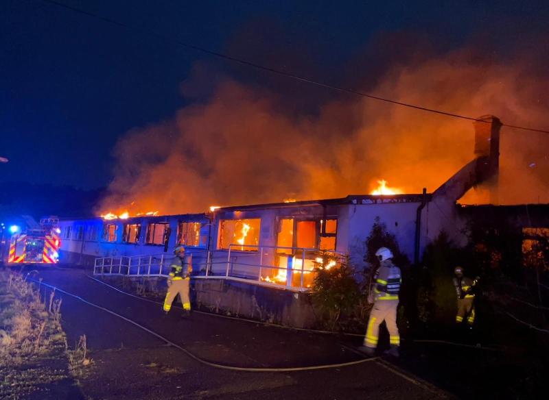 Fire services battles major fire at site for potential refugee accommodation