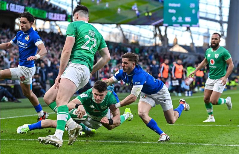 Limerick winger Calvin Nash celebrates second Ireland Six Nations try