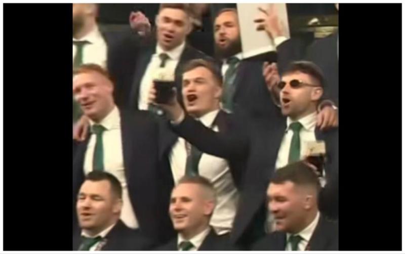 WATCH: Victorious Irish Rugby team celebrate stellar win with post-match sing-along 