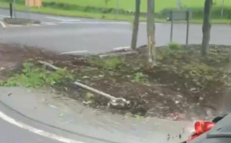 Bus goes through rather than around Limerick roundabout