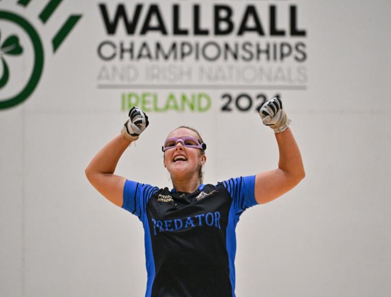 Limerick woman Martina McMahon celebrates Ladies Open Singles success at World Wallball Championships
