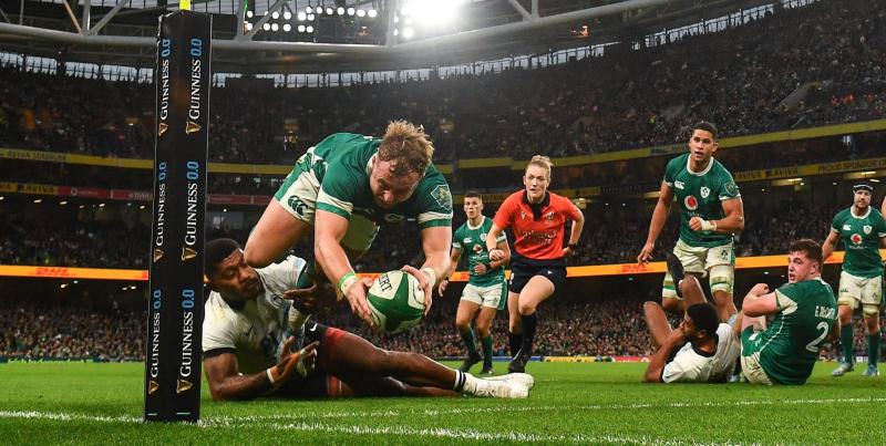 Limerick scrum-half Craig Casey scores first Ireland try in convincing win over Fiji