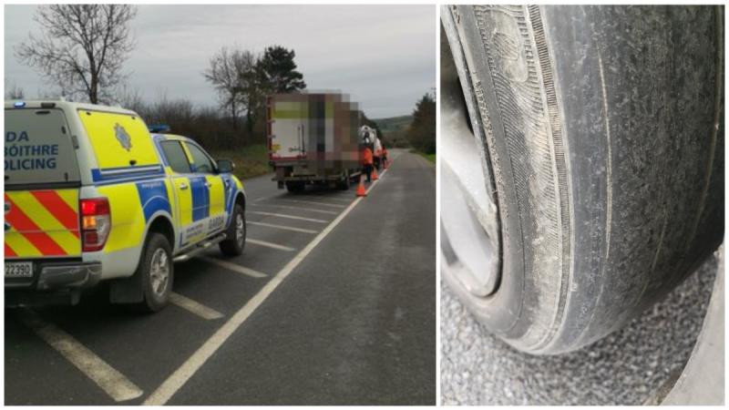 Car with 'dangerous' tyres among 'numerous offences' caught at garda checkpoint