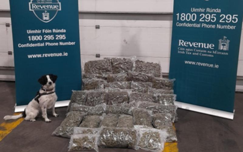 Detector dog Milo sniffs out seizure of more than 20 kilos of cannabis worth over €400k