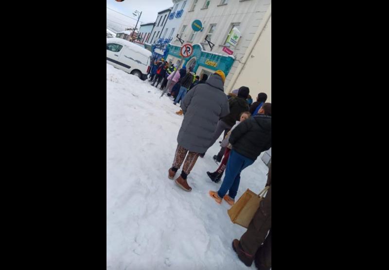 Huge queues form outside Limerick store in scenes reminiscent of war time food shortages and rationing