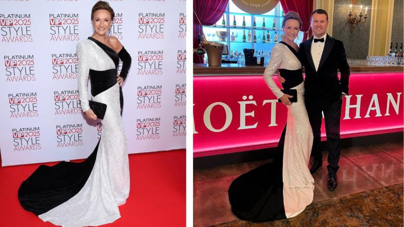 'Shoulder bows and sensational sparkle at the VIP Awards!' - Celia Holman Lee
