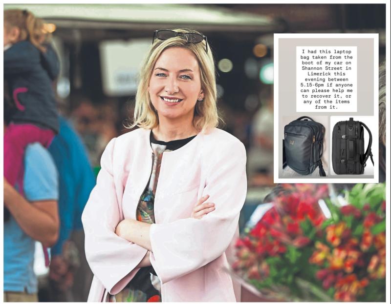 Politician fears she was being watched in Limerick before theft of laptop bag