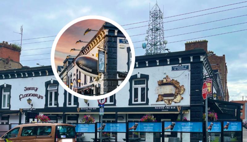 'Scrumbelievable': Limerick pub's iconic giant rugby ball falls down