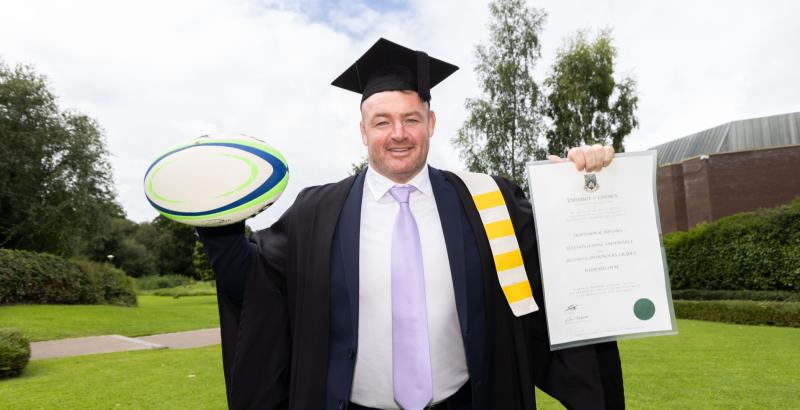 Limerick rugby star receives a different cap as he graduates from the University of Limerick