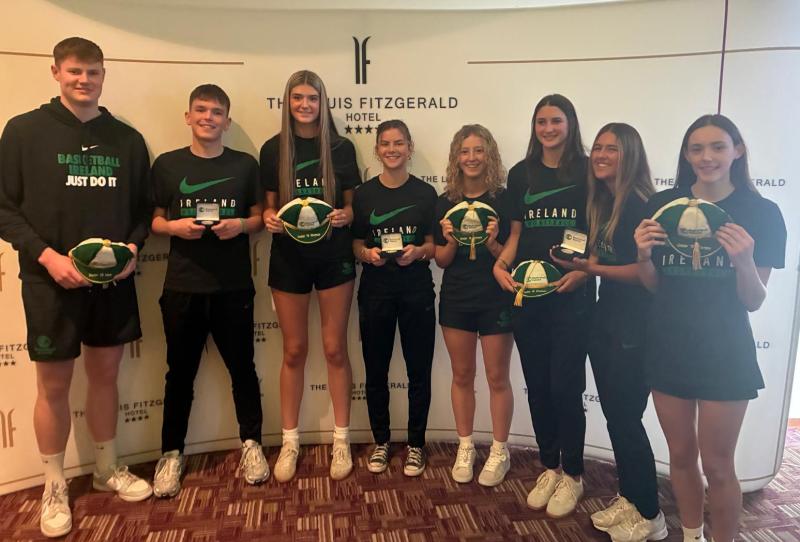 Limerick Celtics basketball players receive Ireland caps and medals