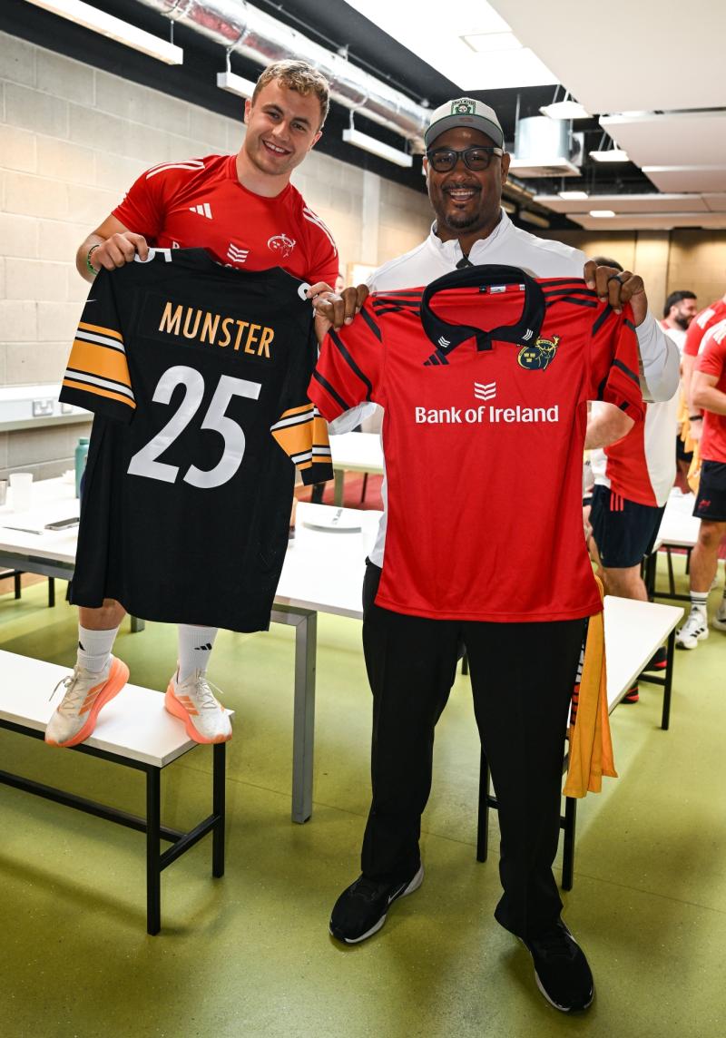 Pittsburgh Steelers legend visits Munster Rugby ahead of Croke Park showdown 
