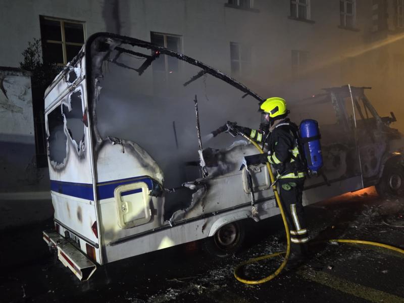 ‘Reckless in the extreme’: Gardai probe camper van torched in middle of Limerick town