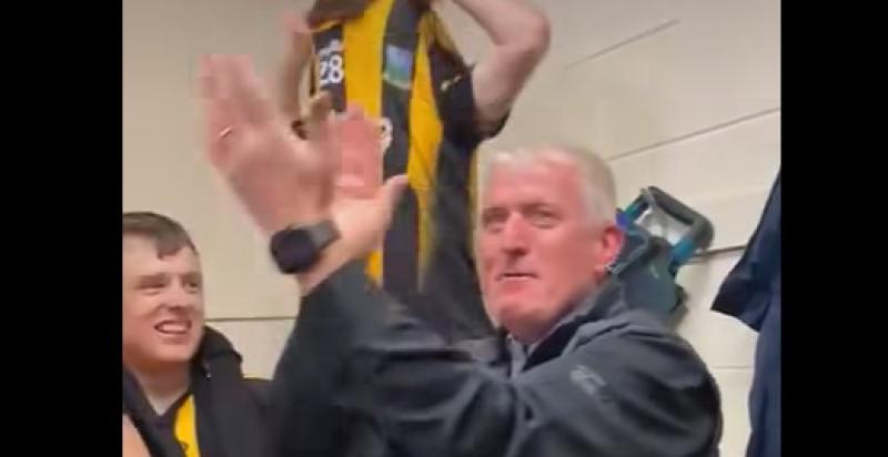 WATCH: Jubilant Garryspillane dressing room erupts as Limerick manager John Kiely joins celebrations