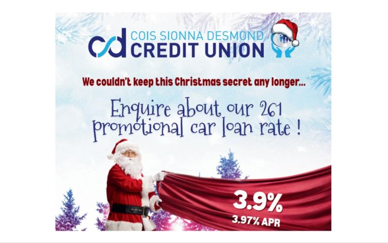 Drive into the New Year with Cois Sionna Desmond Credit Union’s limited-time car loan offer