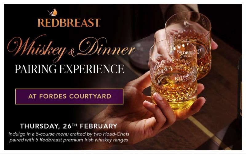 Sip, savour & discover: Fordes Courtyard Redbreast Experience