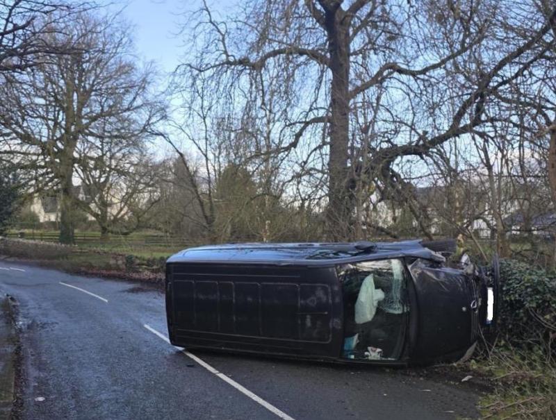 BREAKING: Minibus flips on its side in serious Limerick collision