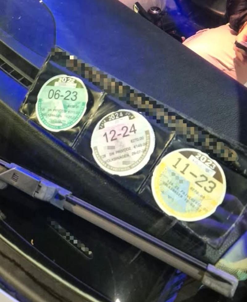 Gardai in Limerick stop motorist with three tax discs in the windscreen - all out of date