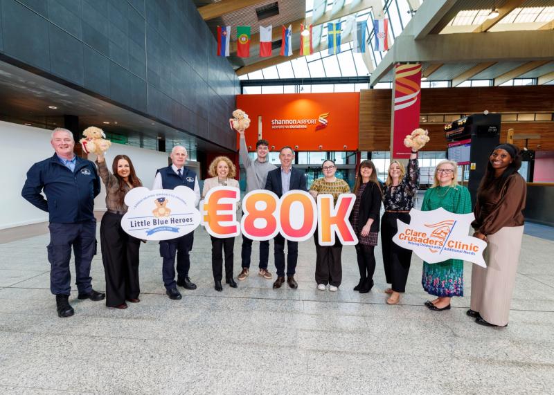 'Extremely grateful' - Shannon Airport staff help raise &euro;80k for local charity partners