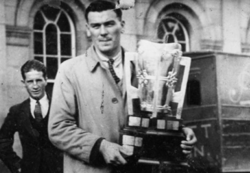 Mick Mackey pictured outside Colbert Station with the Liam McCarthy Cup