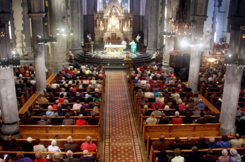 A view of the large congregation in St John's Cathedral during 10am mass to see the relics of St Anothy. Picture: Dave Gaynor