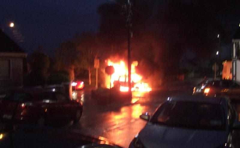 Limerick Fire Service responds after car bursts into flames in Limerick village