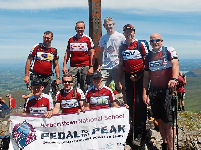We did it! Back row, Brian Mulcahy, Kevin Higgins, Shane Clifford, Paul Monks, Gary O’Sullivan with Graham Power, Mike Fitzgerald, Caitríona Farrell on Carrauntoohil