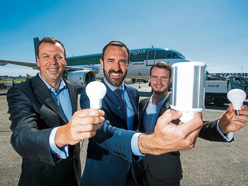 Announcing details of Shannon's move to a low carbon campus are John Walsh, ESB, Andrew Murphy, Shannon and Eoghan McMahon, ESB Picture: Arthur Ellis