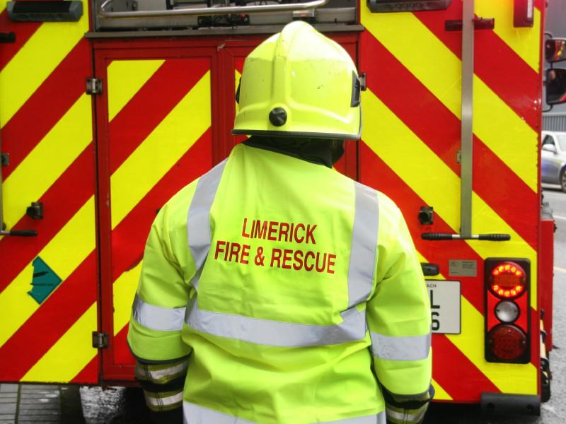 Emergency services at scene of truck and car collision in Limerick