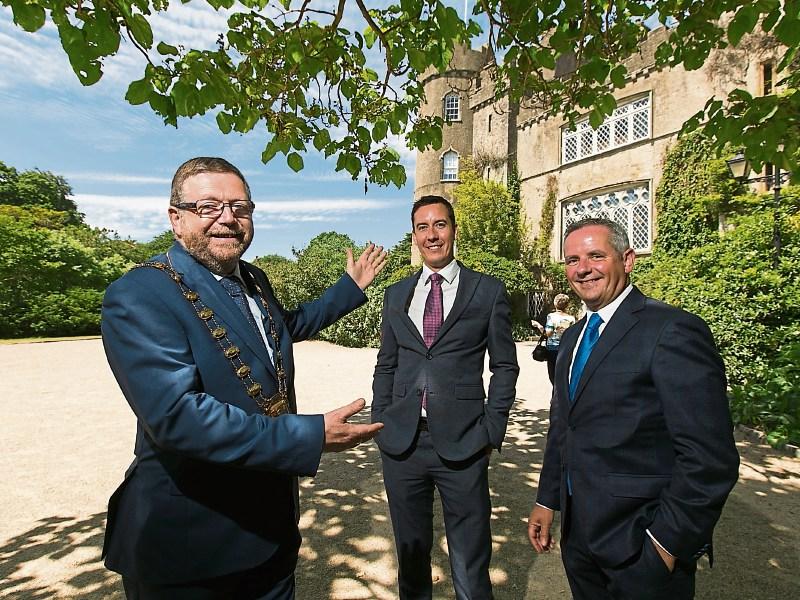 Cllr Anthony Lavin, Mayor of Fingal, with Niall O’Callaghan, MD Shannon Heritage and Paul Reid, CE, Fingal County Council Picture: Shane O'Neill