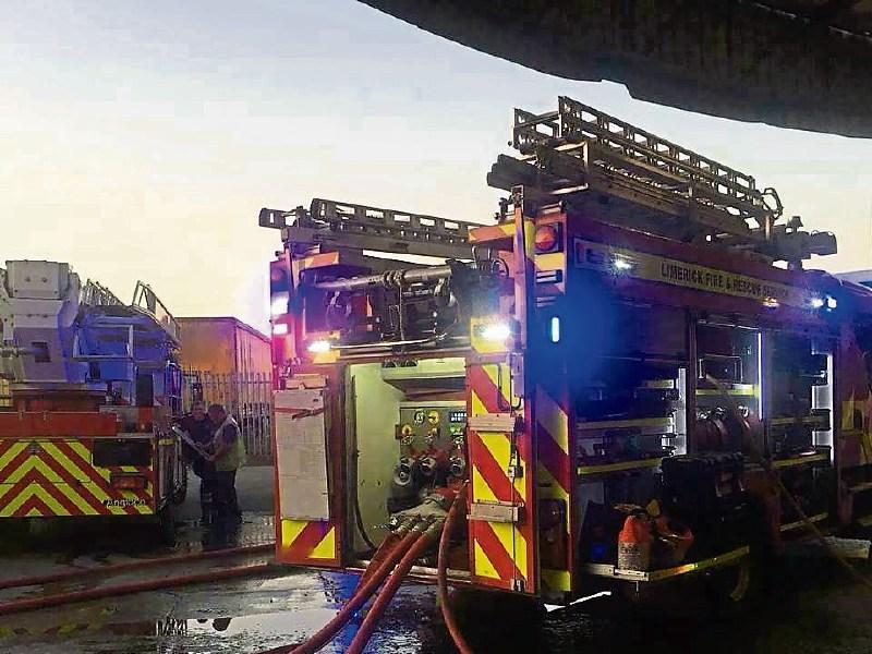 Limerick crews at the scene of the industrial fire on Ballysimon Road