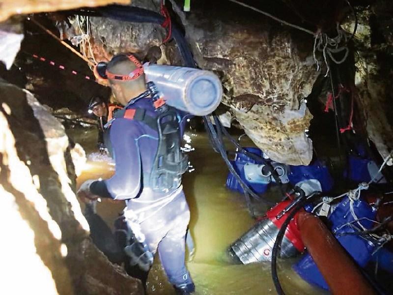 The rescue effort in the cave in Thailand and below, the Limerick equipment