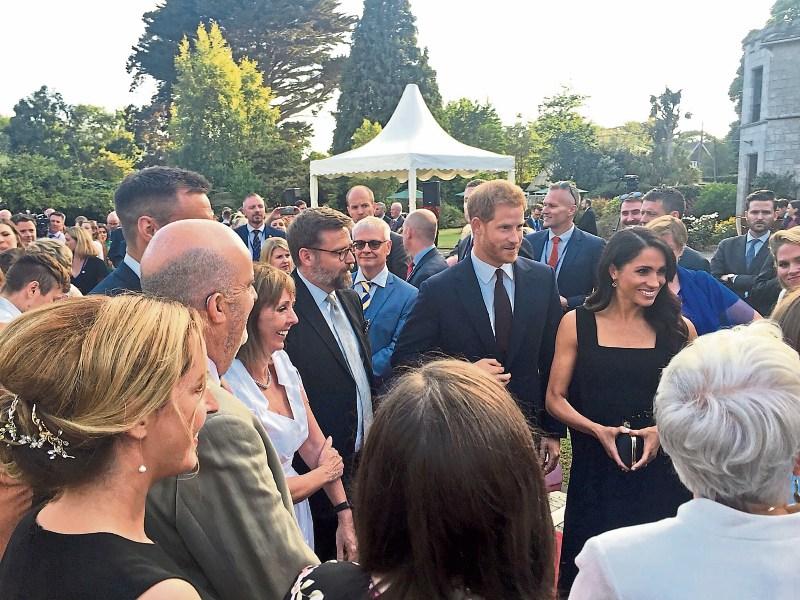 Vicky, left corner, met with Prince Harry and Meghan Markle at the garden party Picture: Simon Carswell/Irish Times