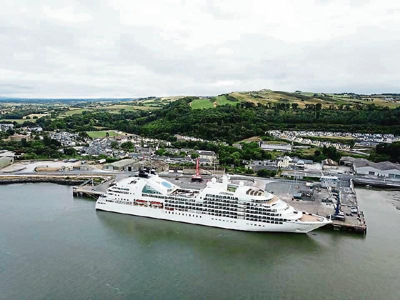The cruise ship, the Seabourn Quest, docked in Foynes Picture: Cormac Hayes