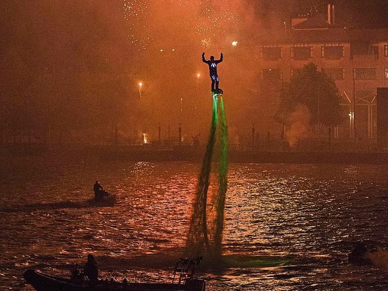 Scotty Knemeyer, seen here performing in Limerick, brings his jet board skills to the Kilkee by the Sea festival this weekend