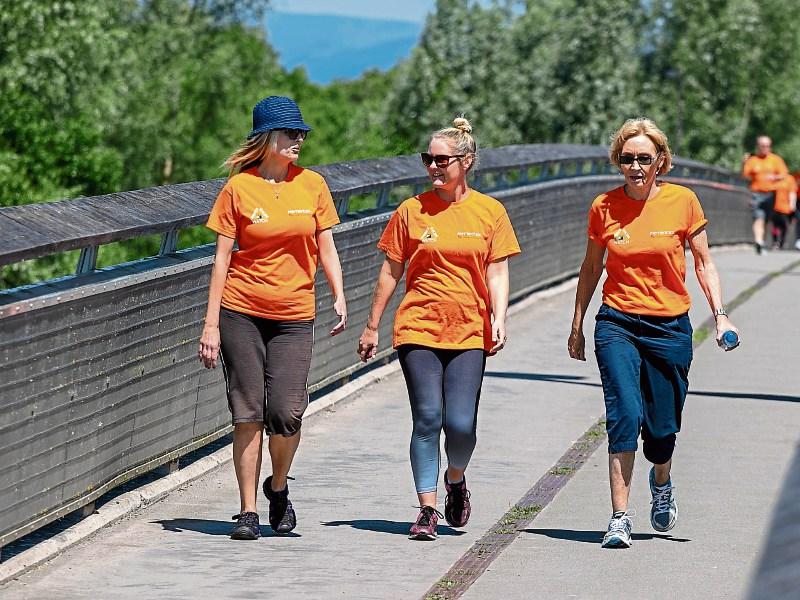 Taking part in the walk, Aoife O’Riordan, Grainne Loonam and Una O’Donoghue Picture: Arthur Ellis