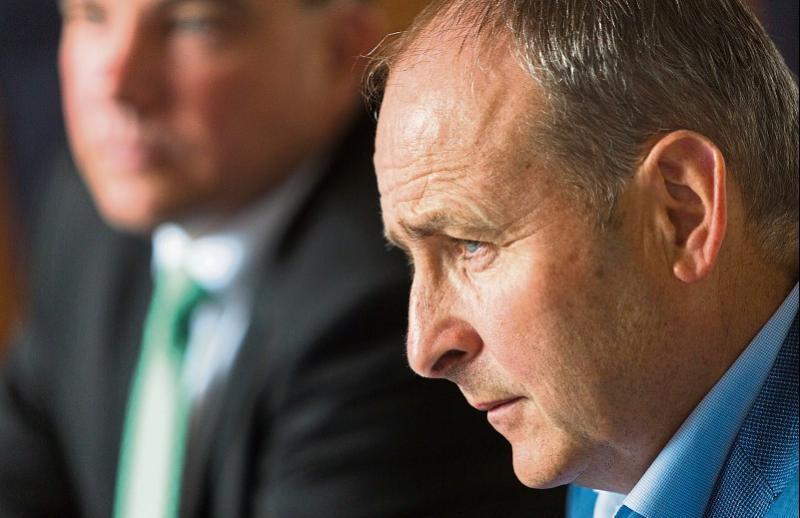 Fianna Fail leader Micheal Martin during his visit to Limerick last week with Mayor James Collins in the background