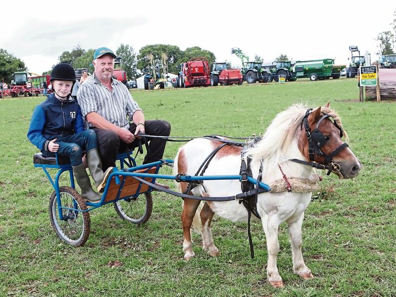 Ronan and Tom Lynch, Castlemahon competing in the  Dinky Pony Driving class at the Newcastle West Agricultural Show