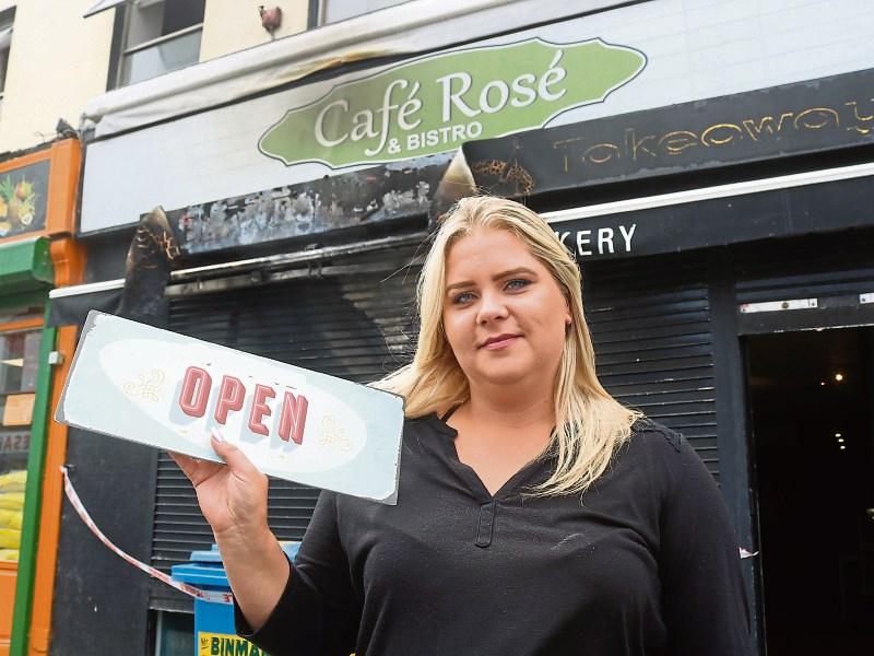 Undaunted: Magdalena Dembicka outside her Cafe Rose Picture Michael Cowhey