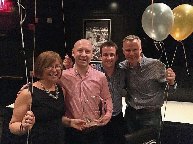 At the Microsoft Inspire conference are Cathriona Hallahan, the managing director of Microsoft Ireland, Finian Nally, head of Microsoft Cloud solutions in ActionPoint, with Action Point co-founders Jo