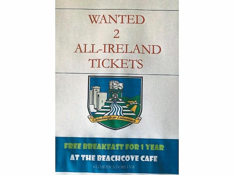Limerick caf&eacute; owners offering a year's free breakfast in exchange for All-Ireland tickets