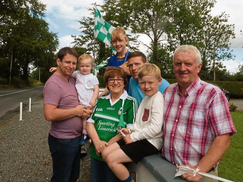 PJ and Hannah Ryan, Newport, with two of their sons - Robert and Paul - and grandchildren Lee, Oisin and Saoirse Pictures: Michael Cowhey