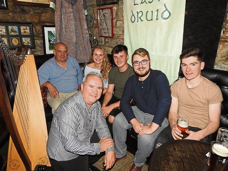 Paul Moriarty, front, with musicians at the launch of The Dreams of Paddy Flanagan video