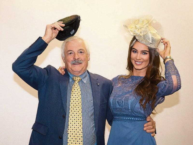 Hats off to Miss Limerick Beibhinn Haren, who is judging the best dressed lady competition at Limerick Show, and Leo Walsh, president Picture: Michael Cowhey