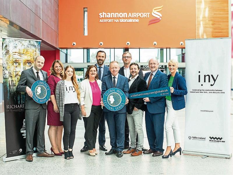Minister of State Ciaran Cannon launching the new Global Irish Festival Series at Shannon Airport Picture: Sean Curtin/True media 