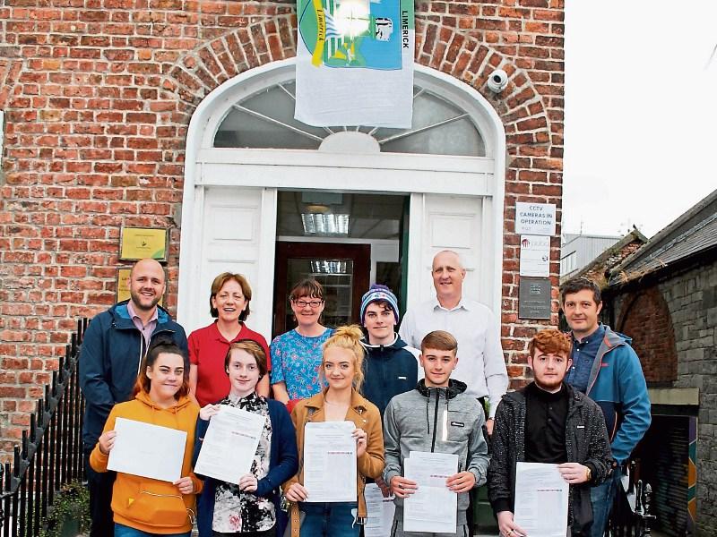 The Leaving Cert Applied Class 2018 with staff from Limerick Youth Service