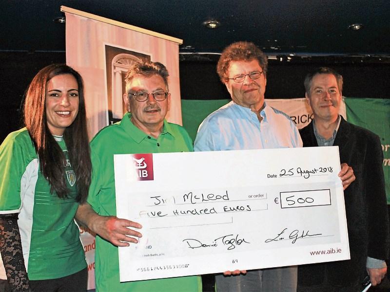 Lisa Gibbons, Dominic Taylor, winner Jim McLeod and MC Myles Breen at the event Picture: Chris Barry