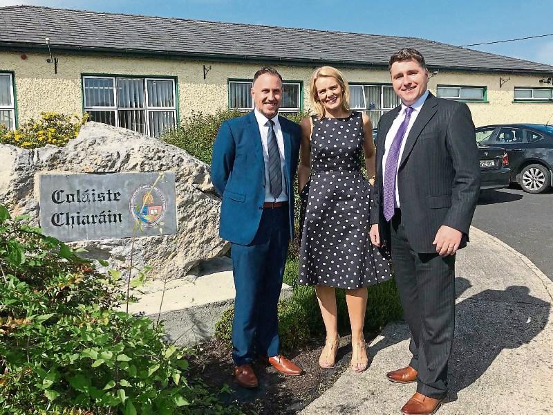 The leadership team at Coláiste Chiaráin in Croom, Gerard O'Sullivan, acting principal, Evelyn Canty, deputy principal and James O'Shaughnessy, acting deputy principal Picture: Coláiste Chiaráin