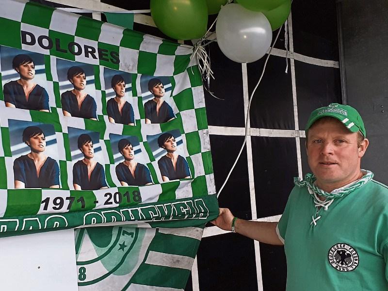 Seoirse Laffan’s ‘Dreams’ flag hung proudly at the Na Piarsaigh homecoming