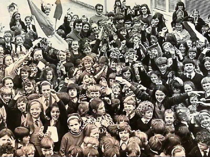 When Liam came to Corbally: Scoil Ide played host to the All-Ireland Championship trophy immediately after the 1973 win